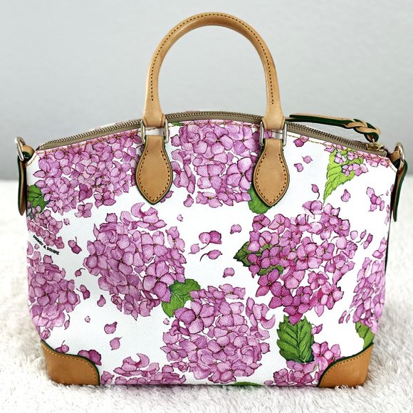 Dooney & Bourke Pink Hydrangea Satchel Bag - Picture 4 of 17